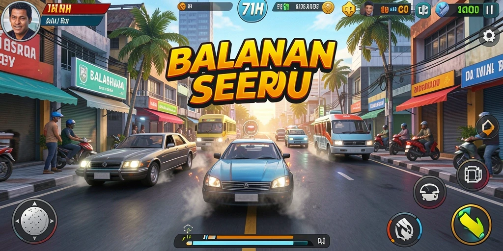Gameplay Racing yang intens dan mendebarkan di 71H.