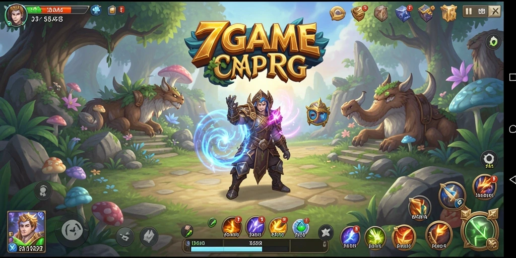 Tangkapan layar 7GAME menunjukkan aksi seru dalam pertarungan RPG.