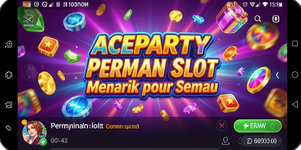 Tampilan gameplay ACEPARTY yang penuh warna dan menawan.