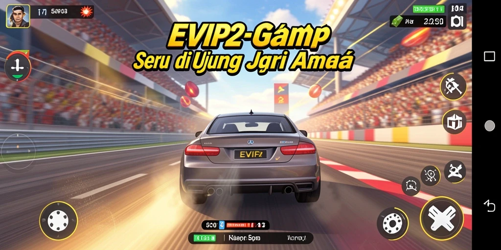 Tampilan gameplay EVIP2 yang mendebarkan dan penuh aksi balap.