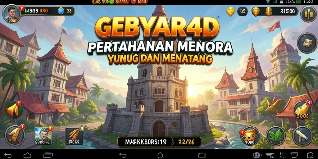 Gameplay menegangkan dalam GEBYAR4D bertipe Tower Defense.
