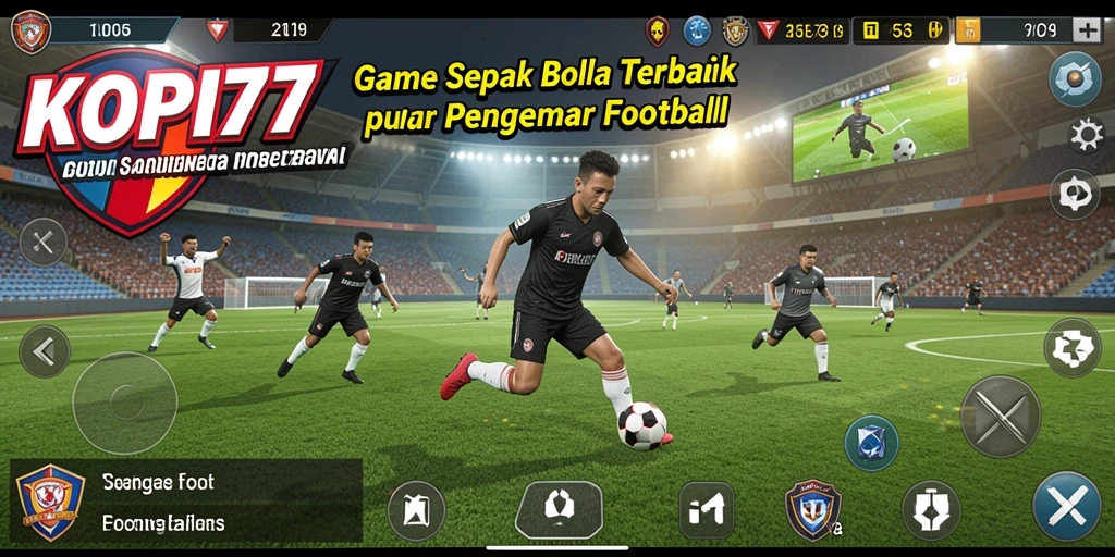 Screenshot gameplay KOPI77 yang menampilkan aksi seru di lapangan sepak bola.