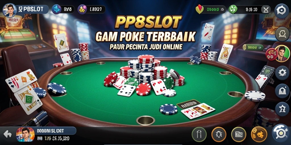 Tampilan utama gameplay PP8SLOT, menampilkan aksi poker yang mendebarkan.