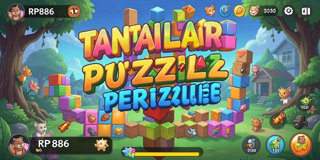 Tampilan gameplay RP886 yang penuh warna dan menantang.