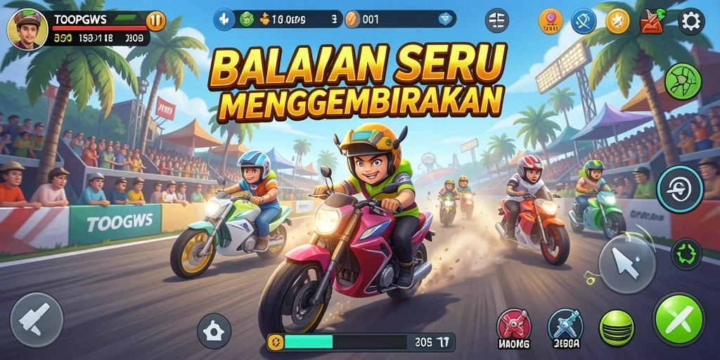 Tampilan mendebarkan dari gameplay seru TOOPGWS.