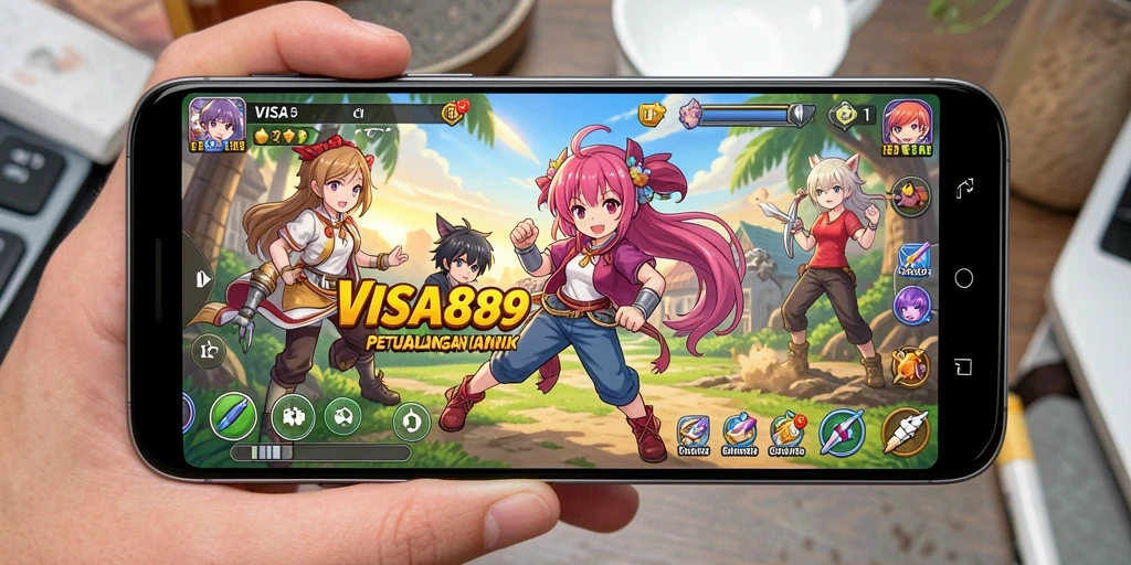 Screenshot gameplay yang menampilkan pertarungan karakter Anime.